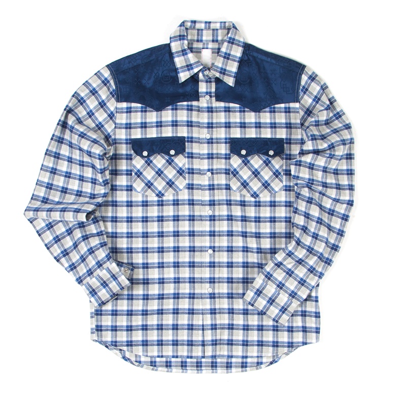 Silk Blue Western Shirt (Front)_NT$4580