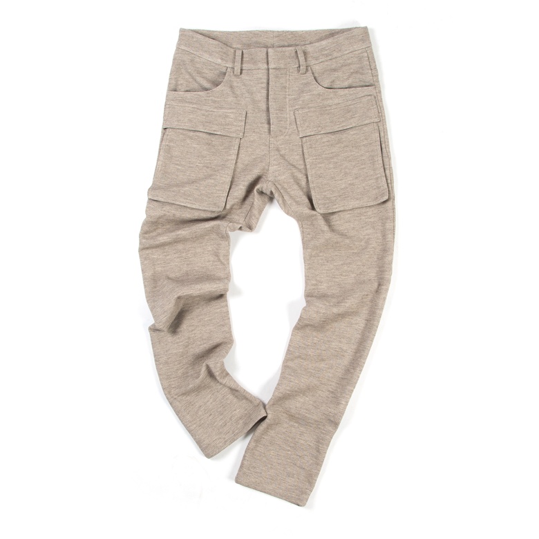 Silk Grey Panelled Pants (Front)_NT$5280