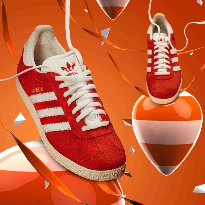 adidas Originals GAZELLE系列鞋款情境照(橘紅色-女款) NTD3,890_S76026