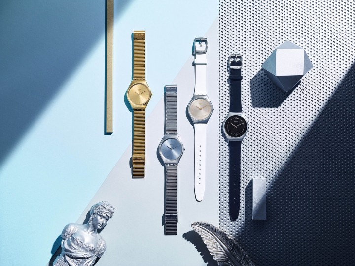Swatch SKIN Irony 超薄金屬錶 錶款照(耀眼金、極光銀、風尚白、絲絨黑)