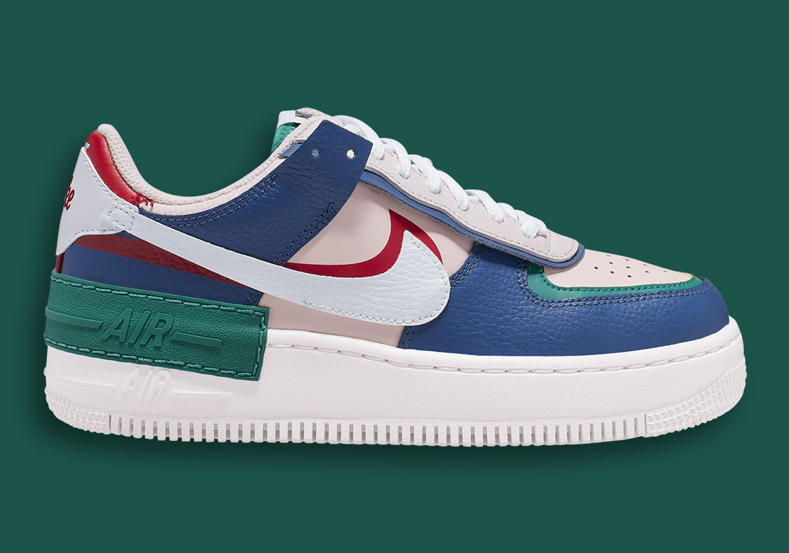 blue and green air force ones