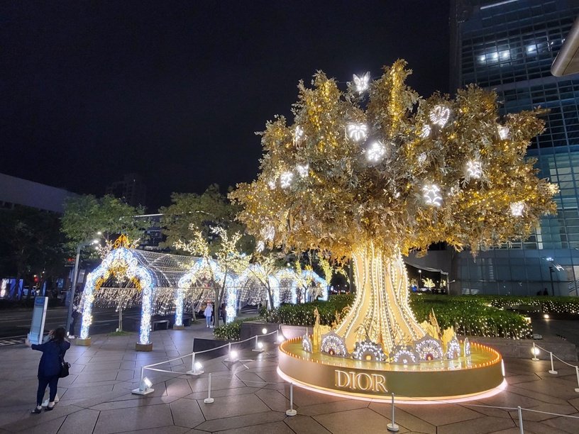 聖誕打卡景點 Dior光雕藝術聖誕樹