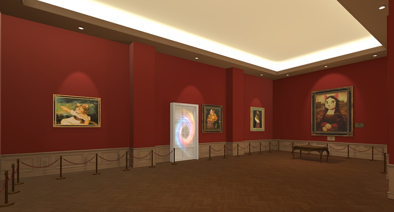 山本修《貓．美術館線上展》VR 盛宴全面啟「動」！感嘆「貓斯汀大教堂」氣勢滂薄、與「貓娜麗莎」對話互動！