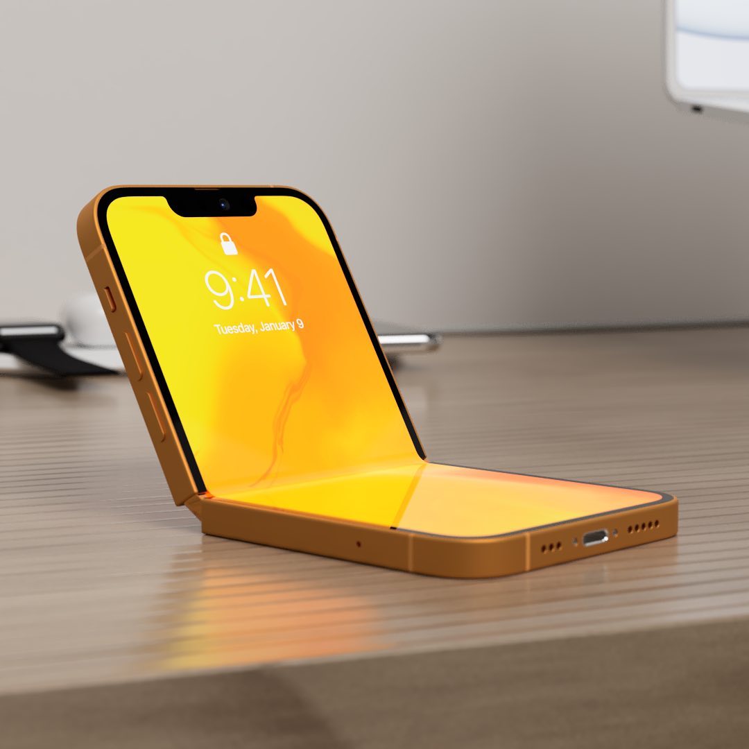 Apple 首款摺疊手機「iPhone Flip」概念圖流出！網：一手掌握剛剛好