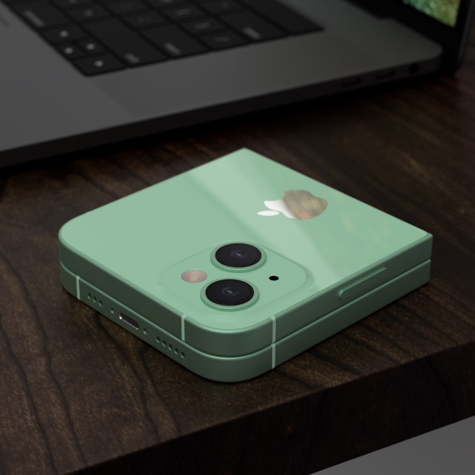 Apple 首款摺疊手機「iPhone Flip」概念圖流出！網：一手掌握剛剛好