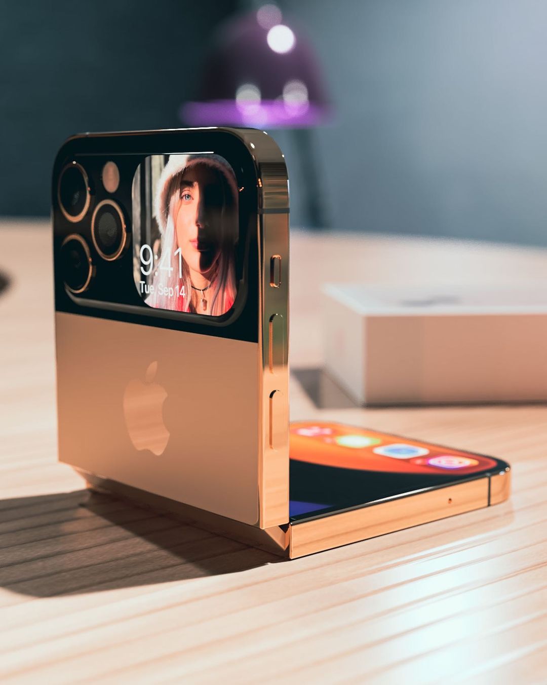 Apple 首款摺疊手機「iPhone Flip」概念圖流出！網：一手掌握剛剛好