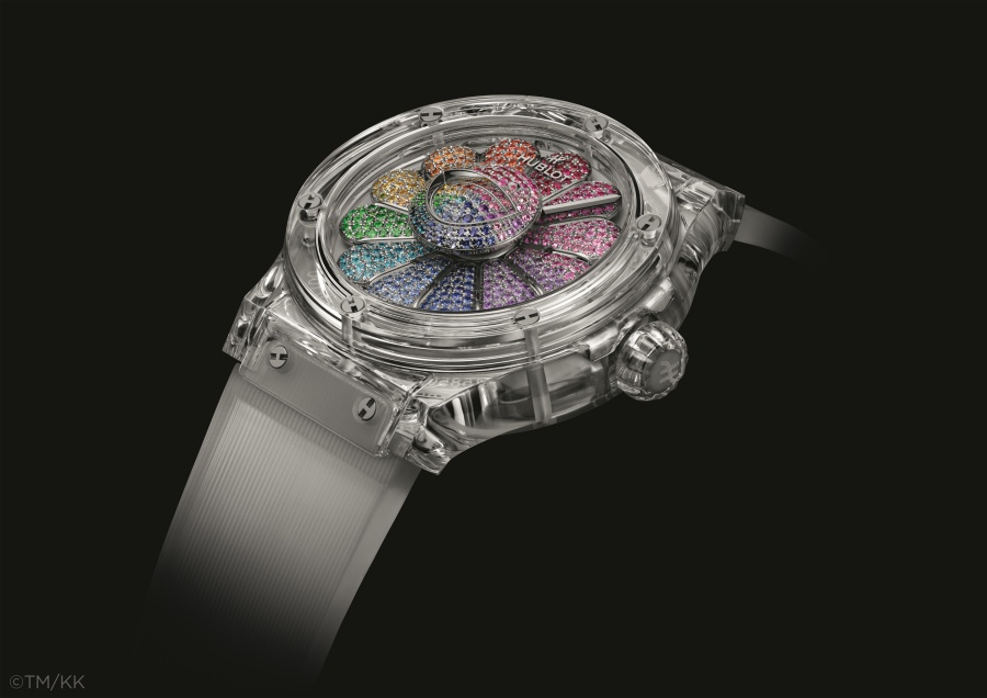 透明錶殼加彩鑽小花太 Flex ！ 村上隆 x HUBLOT 全新聯名「藍寶石彩虹腕錶」奢華登場！