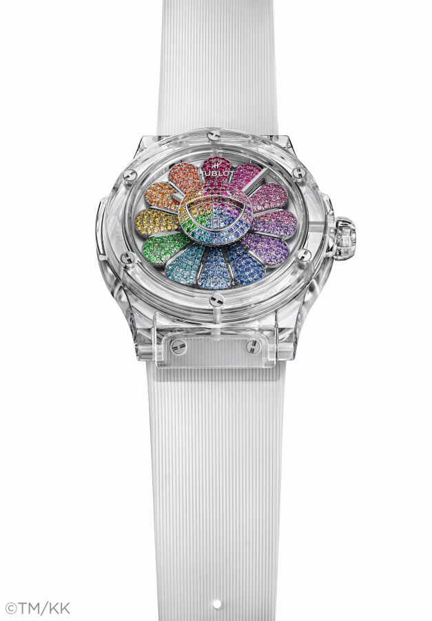 透明錶殼加彩鑽小花太 Flex ！ 村上隆 x HUBLOT 全新聯名「藍寶石彩虹腕錶」奢華登場！