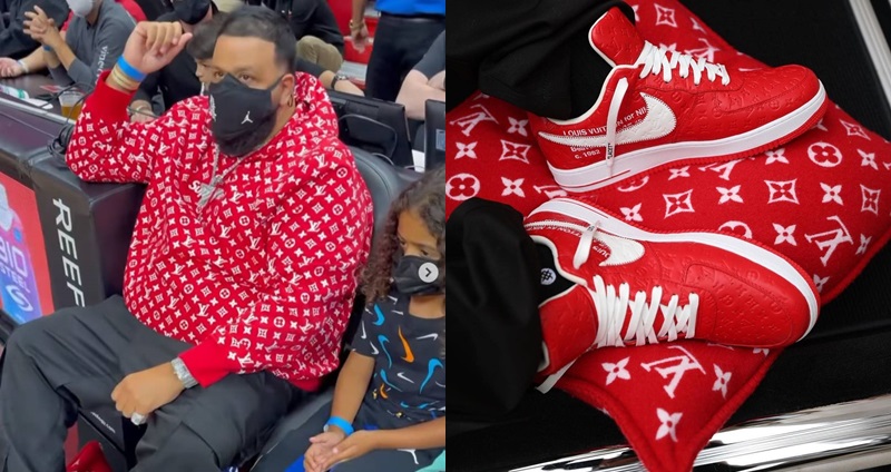 DJ Khaled Reveals Virgil Abloh X Louis Vuitton X Air Force 1 Sneaker -  AllHipHop