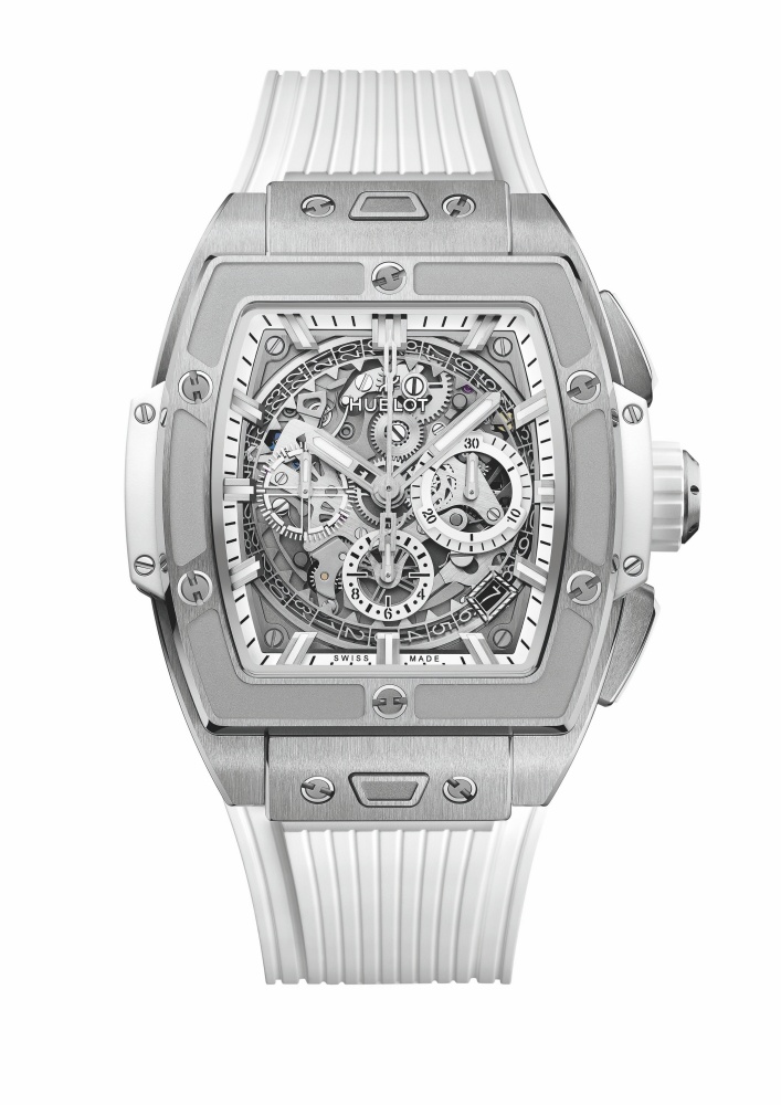白色情人節就挑它！ HUBLOT 全新 Spirit of Big Bang 鈦金白計時碼錶，純白滿鑽加鏤空酒桶誰能說不！