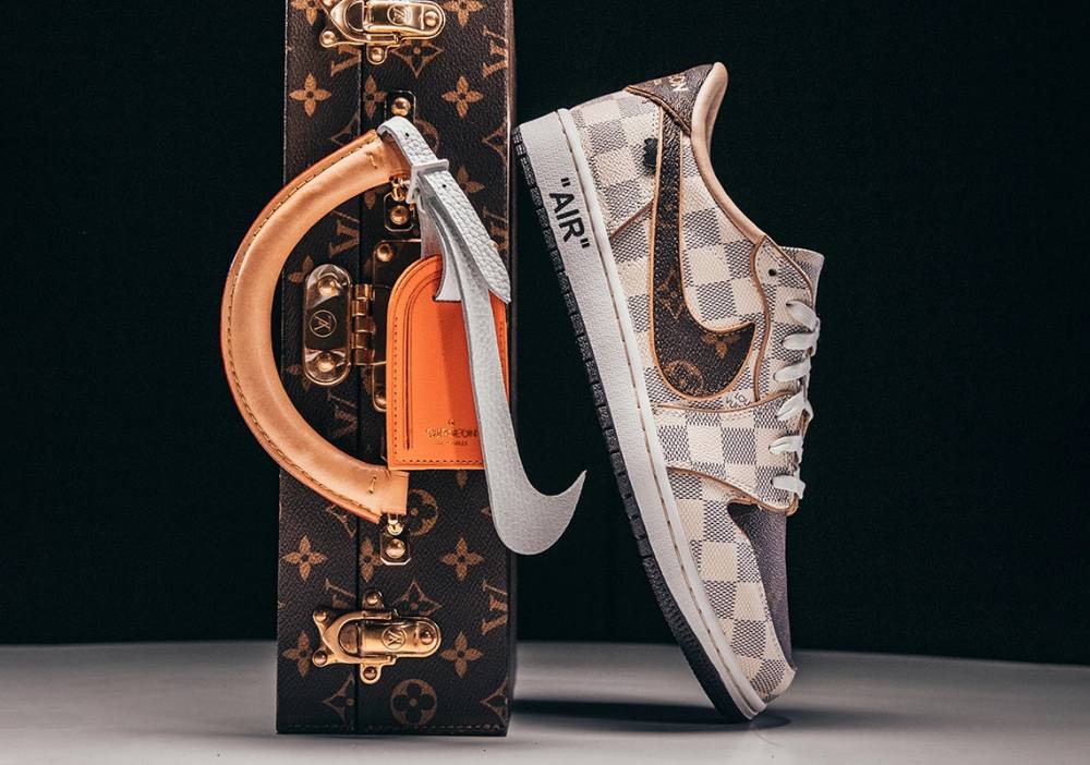 鞋身全由 LV 包手工打造！知名改鞋單位工藝呈現 LV x Air Jordan 1 系列，還原奢華細節向 Virgil 致敬！