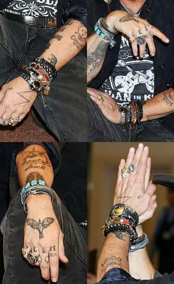 Johnny Depp 使用大量銀飾珠串成就率性不羈