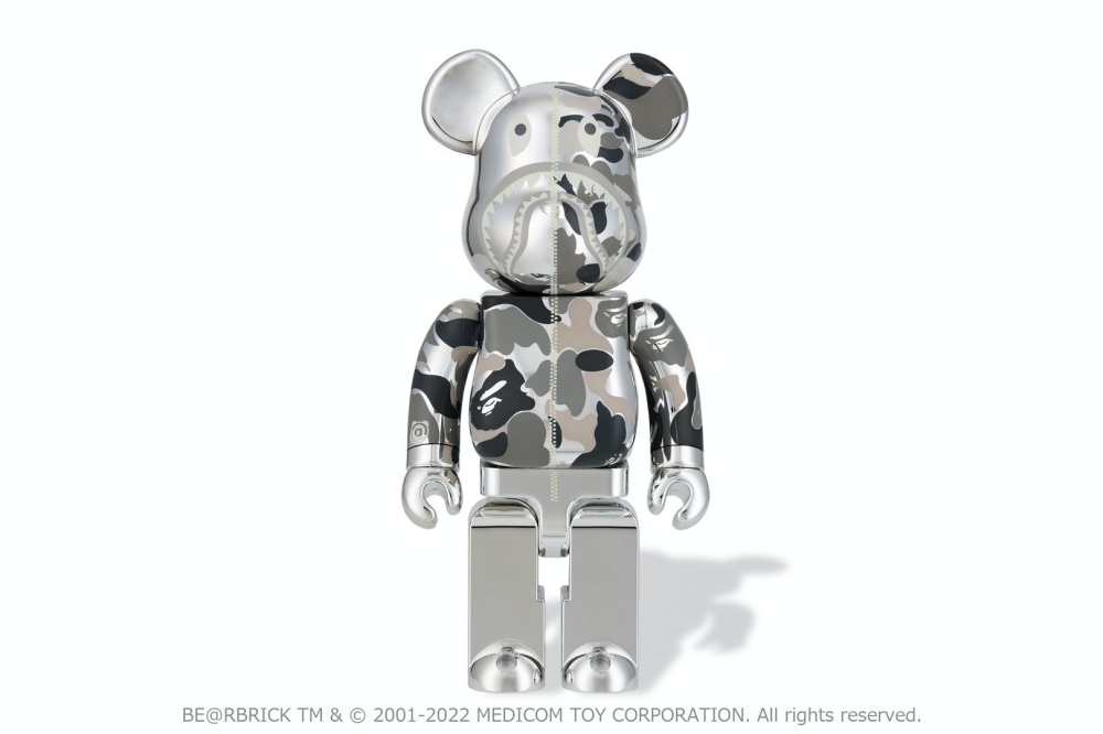 台灣販售預告｜你掉的金鯊熊還是銀鯊熊？ BE@RBRICK x BAPE®︎ CAMO SHARK GOLD & SILVER 即將限量登台！