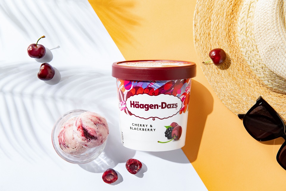 2022夏季哈根達斯水果系列新品 櫻桃黑莓冰淇淋