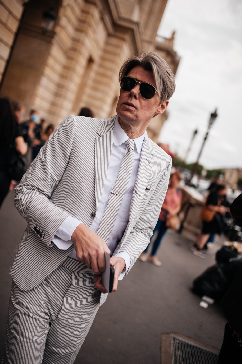 Andrew Bolton in Suit at Paris Men's Fashion Week 2023