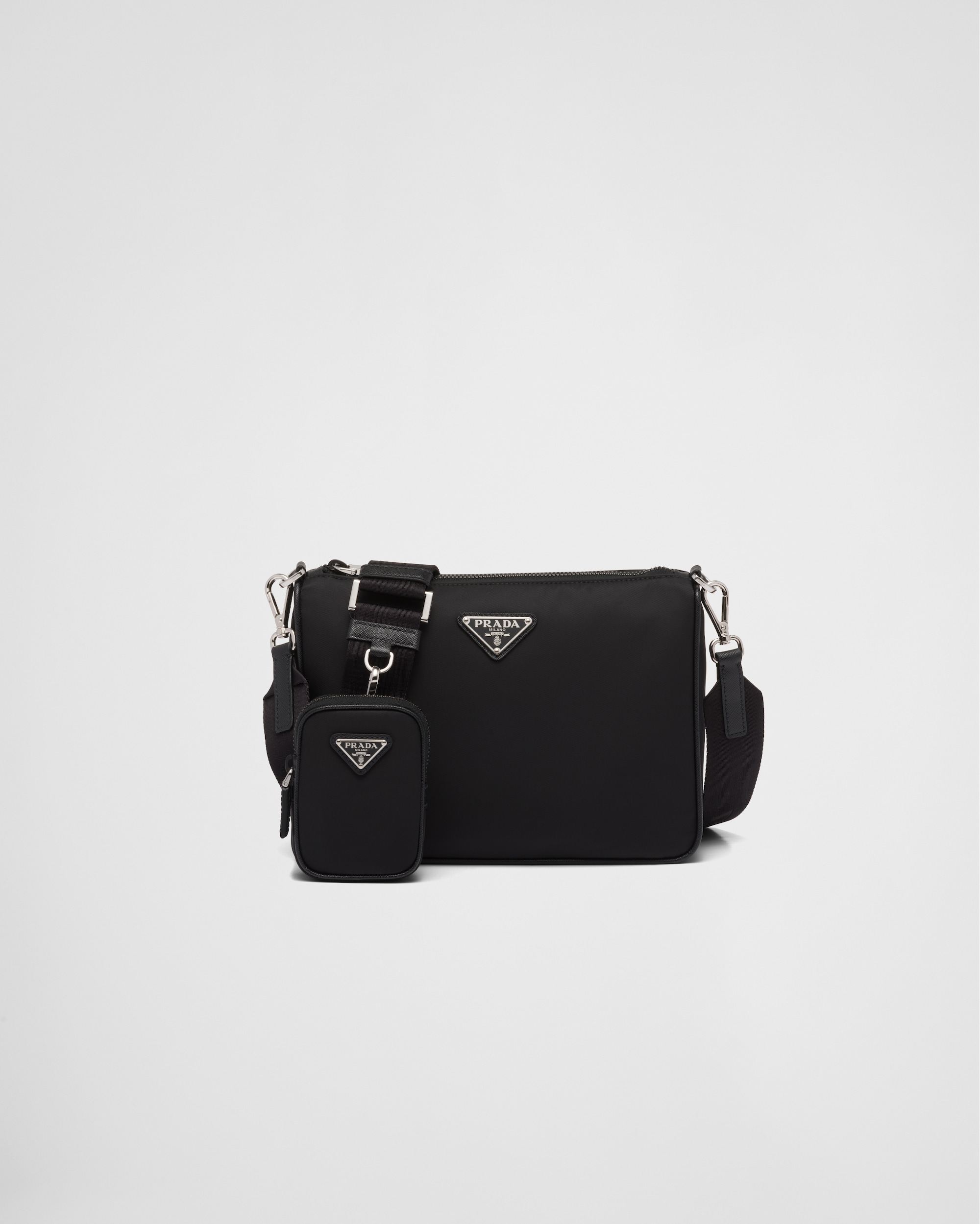 PRADA Re-Nylon and Saffiano Leather Shoulder Bag