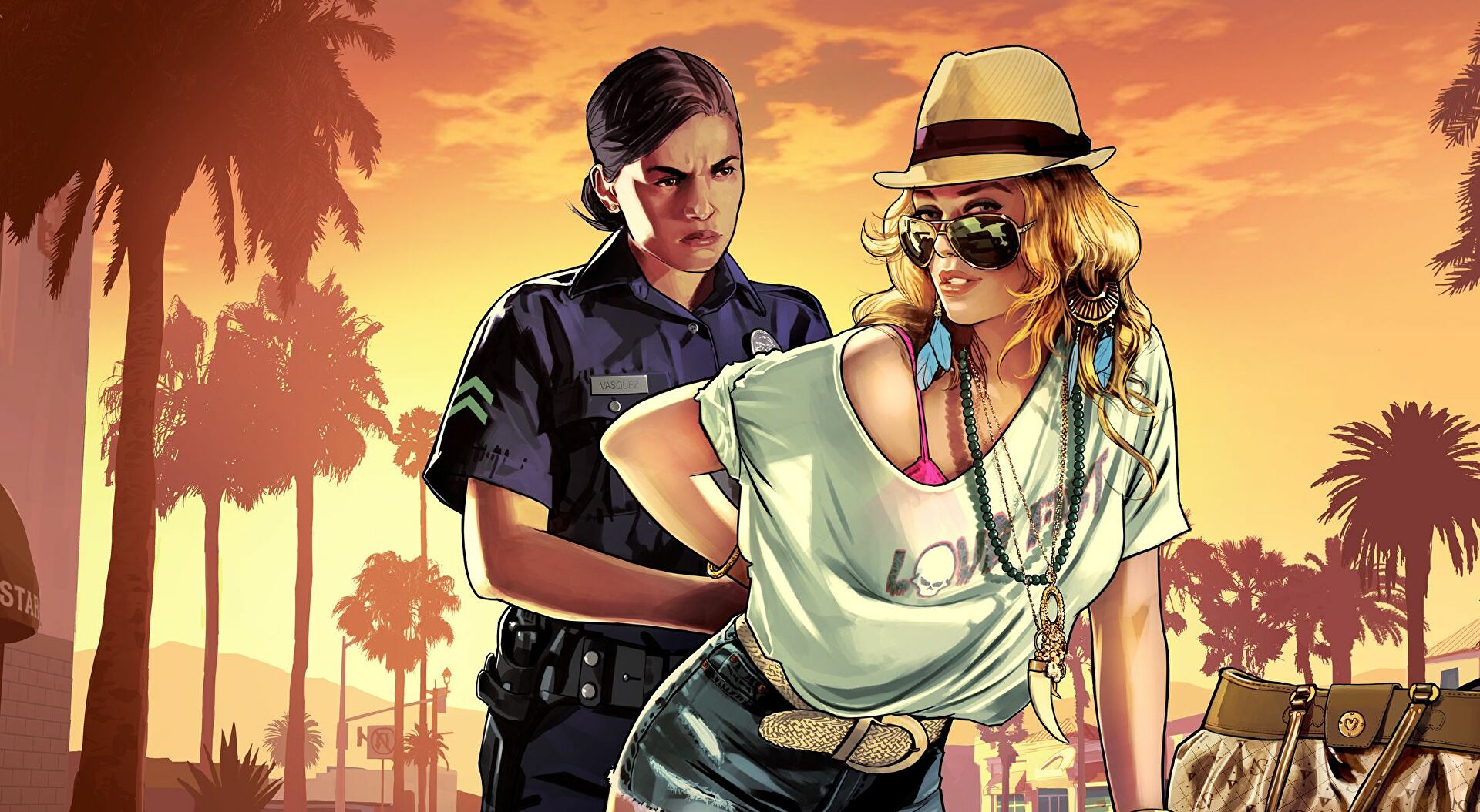 《俠盜獵車手 5》宣傳圖，示意犯罪議題與遊戲間關聯