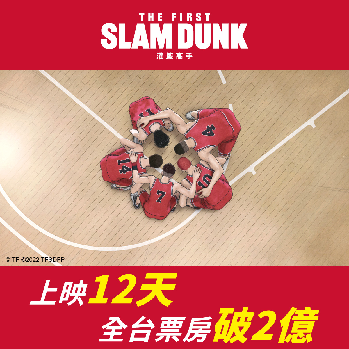 《灌籃高手 THE FIRST SLAM DUNK》突破 2 億元票房