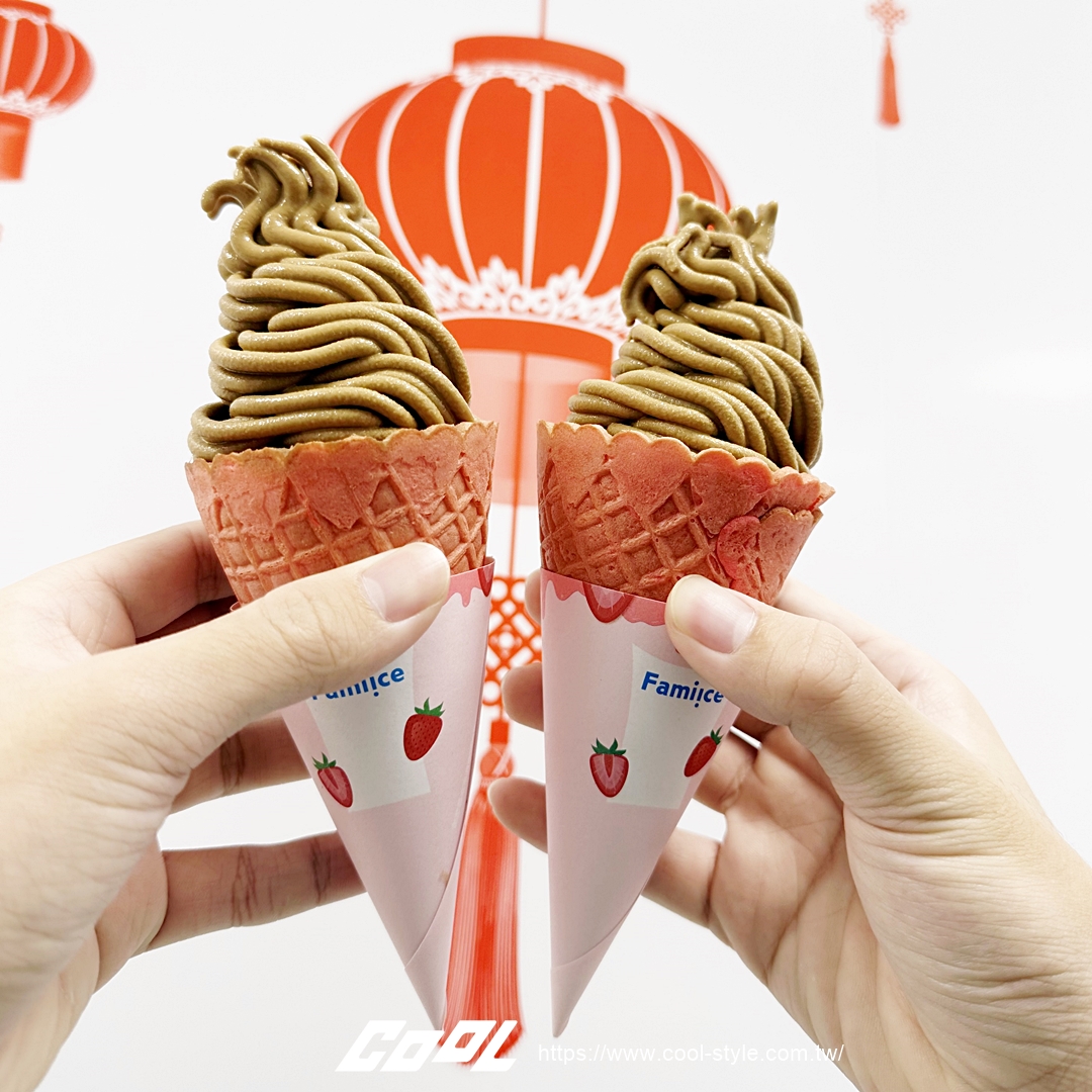 寒流天吃冰囉！全家「萌布朗霜淇淋」酷編開箱初體驗，WA!COOKIES慢煮焦糖口味配粉色餅乾殼，意外驚喜！