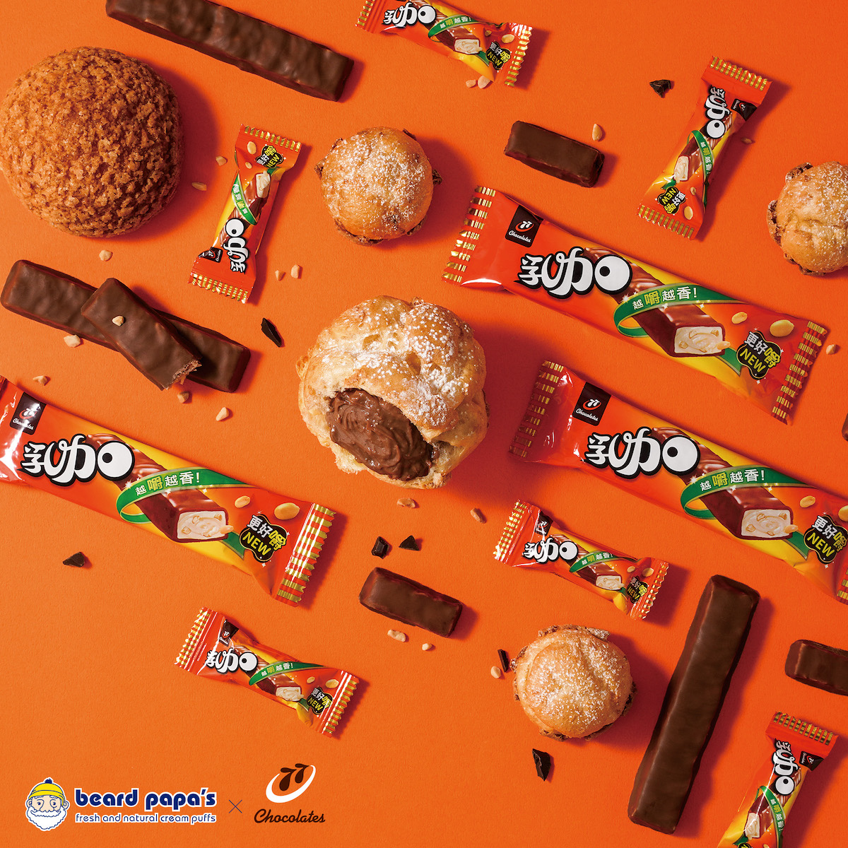 鬍子爺爺泡芙 beard papa's 聯名「77乳加」限時推出！2 月是巧克力甜蜜的季節！