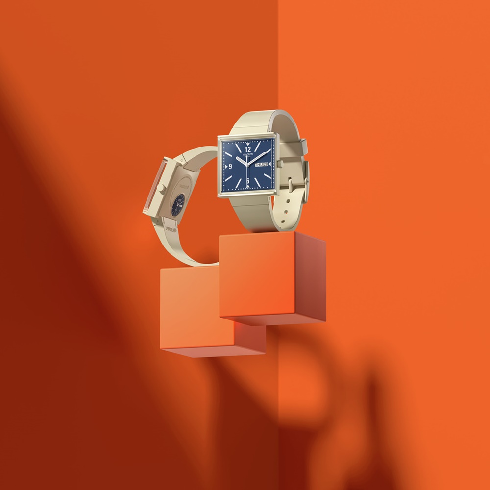 SWATCH 全新 BIOCERAMIC WHAT IF? 生物陶瓷方形腕錶系列，大膽顛覆過往！