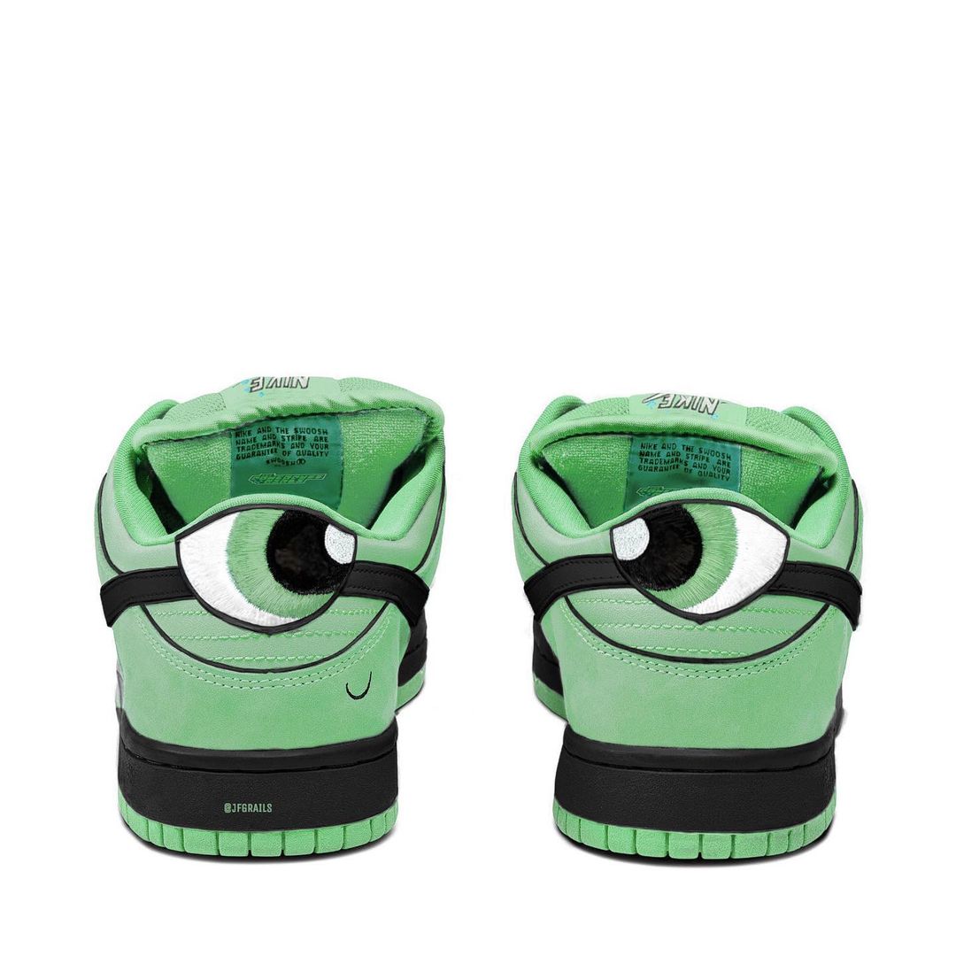 誠不誠意？《飛天小女警》x Nike SB Dunk Low 實物諜照曝光，網友：這眼似乎太大了⋯