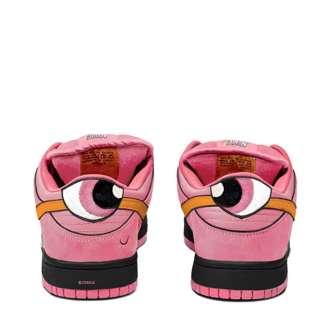 誠不誠意？《飛天小女警》x Nike SB Dunk Low 實物諜照曝光，網友：這眼似乎太大了⋯