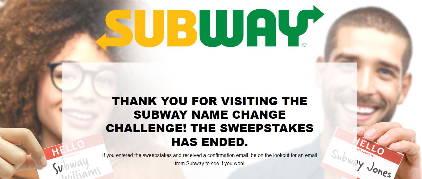 SUBWAY 最近推出改名活動，吸引超過萬位民眾參與。（圖： subwaynamechange.com ）