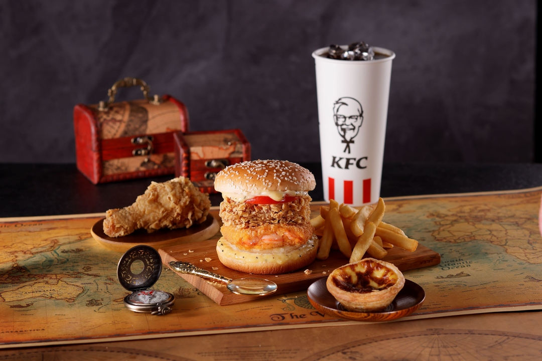 連吃四週！肯德基海陸雙主菜大海祕堡「海陸咔啦脆雞Q蝦堡、夏威夷海洋Q蝦堡」限時開賣