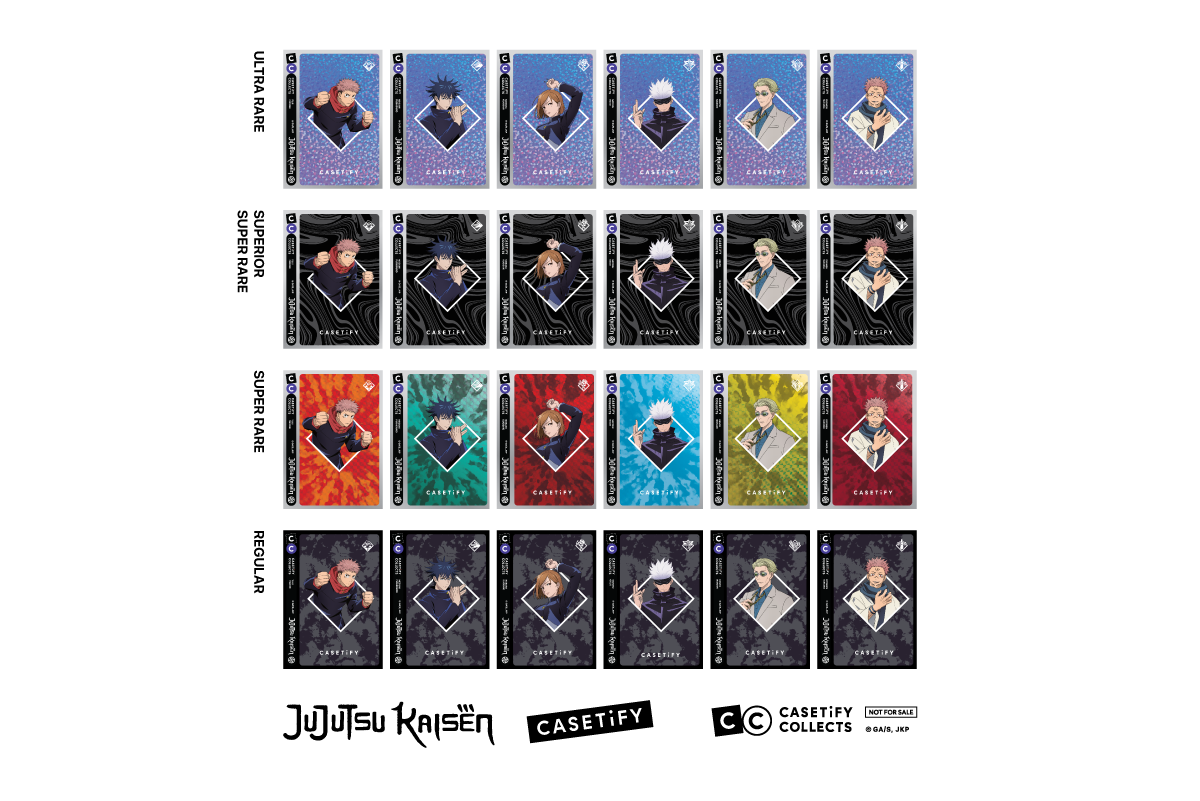 本次 CASETiFY x《咒術迴戰》聯名專為粉絲設計 24 張限量角色珍藏卡