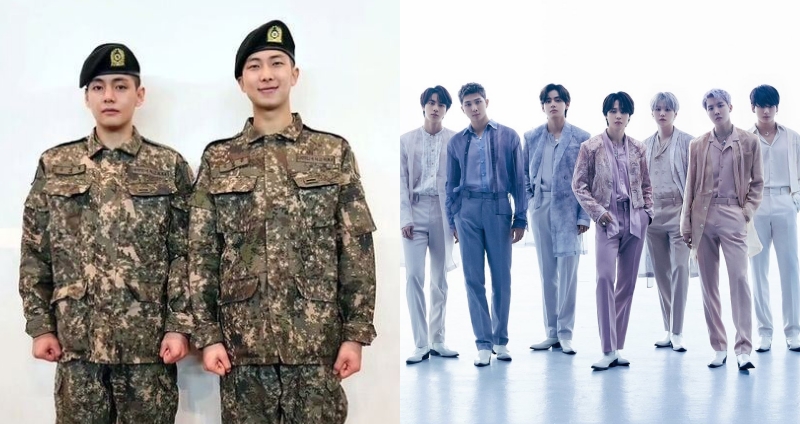 BTS成員RM與V正式從新兵訓練結業。（圖：IG）