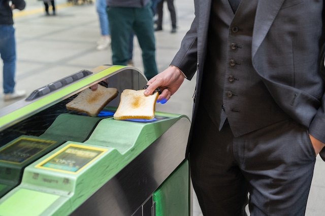 超擬真「吐司票卡夾」讓你一秒變身動漫名場面主角 - 遲到的咬吐司少女/少男！