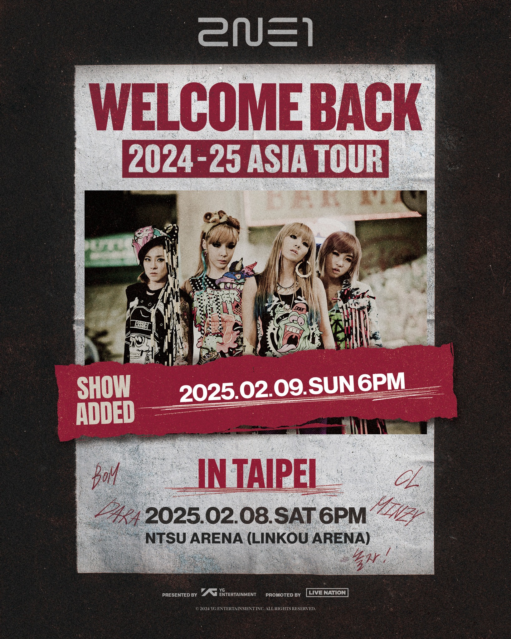 第一天光速秒完售！2NE1 台灣演唱會驚喜宣布加場連唱兩天！