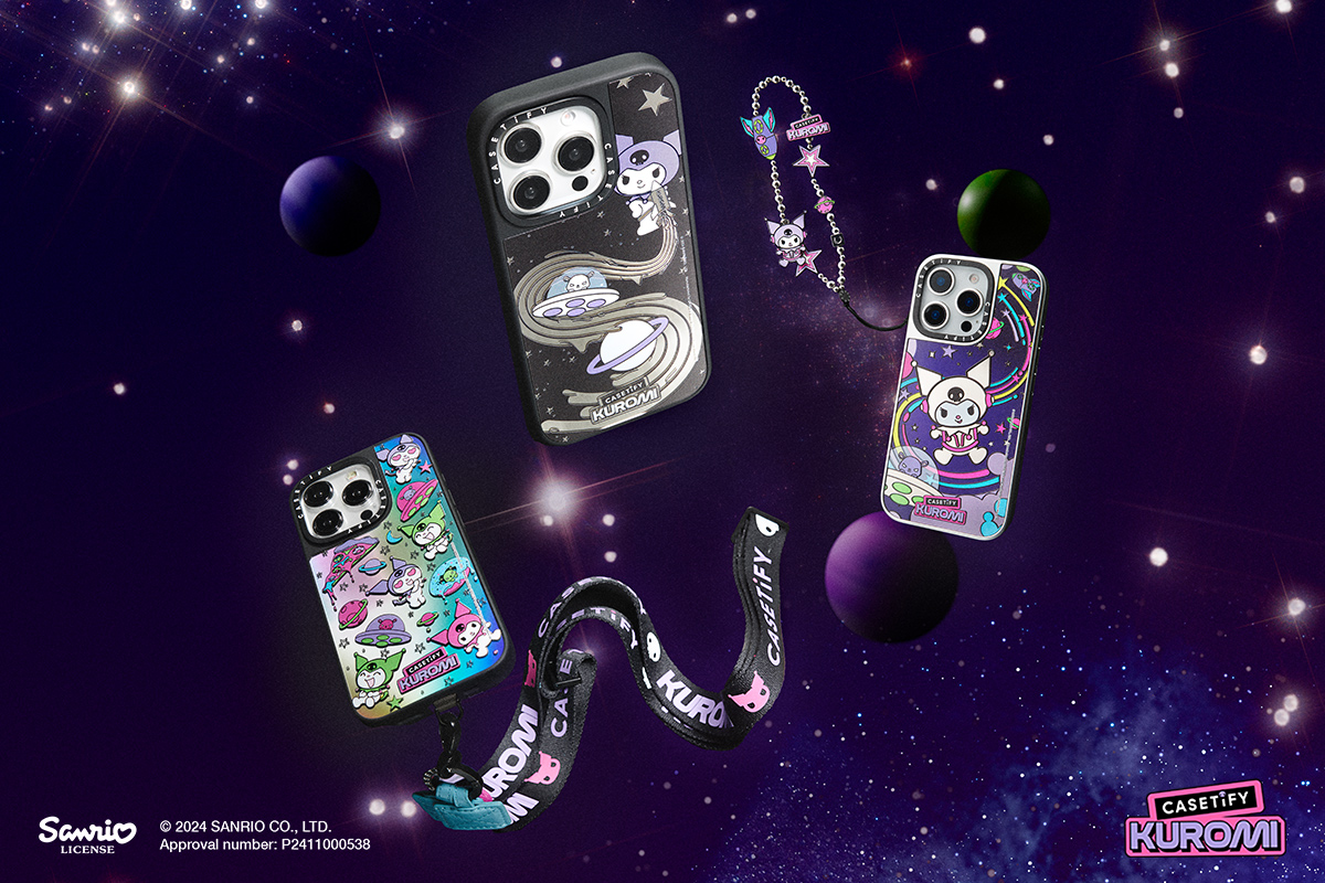 和酷洛米 x CASETiFY 一起乘坐火箭來場太空歷險吧！未來感十足 Kuromi 珍藏火箭手機殼絕對是全場焦點