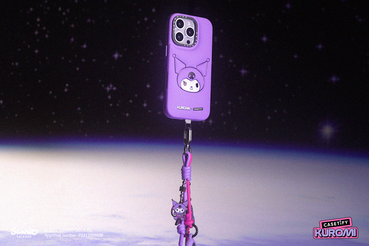 和酷洛米 x CASETiFY 一起乘坐火箭來場太空歷險吧！未來感十足 Kuromi 珍藏火箭手機殼絕對是全場焦點