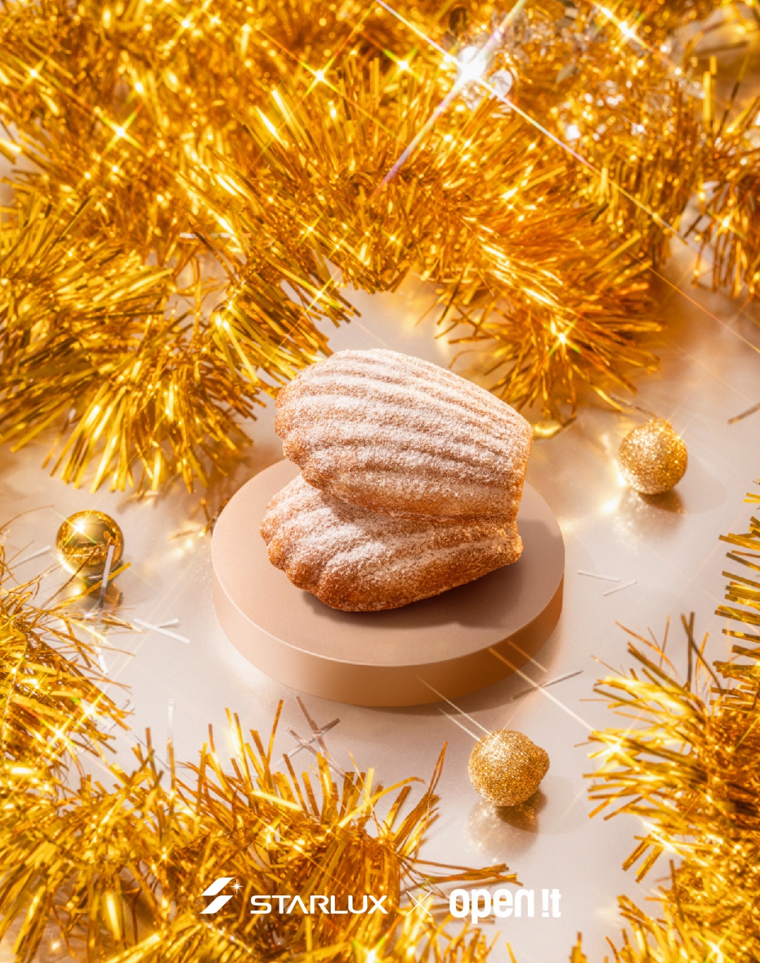 open it. 年末壓軸跨界聯名「紅絲絨瑪德堡、雪白聖誕瑪德蓮」只有搭星宇航空才吃得到！