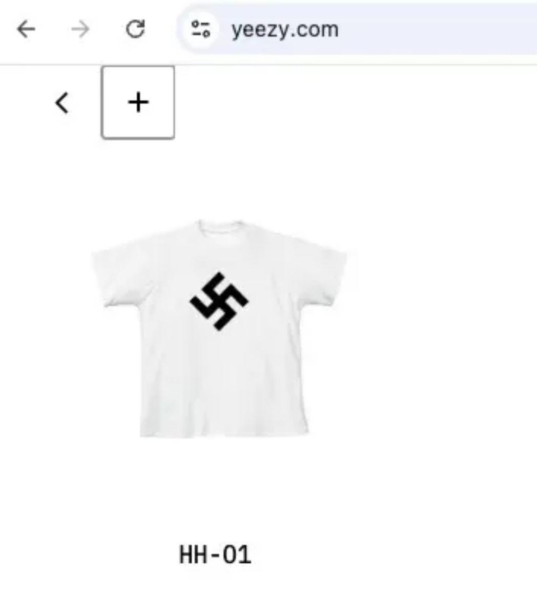 肯爺又狂起來了！  YE 歧視言論遭昔日好友 Elon Musk 親鎖帳號， YEEZY 推出納粹黨 Tee 直接被購物平台關閉！