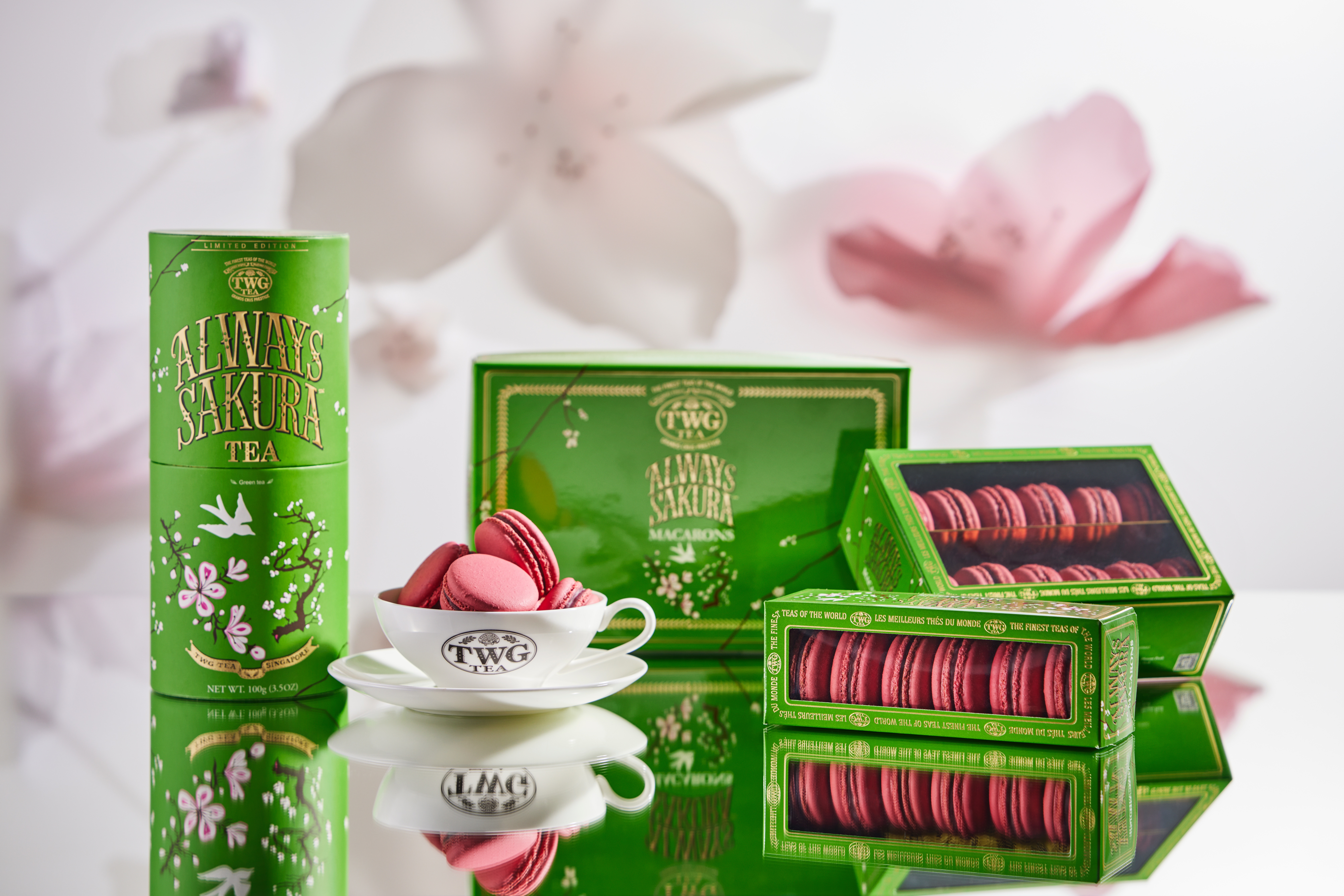 TWG Tea 全新櫻桃香調「永恆之櫻茗茶」，搭配櫻花粉馬卡龍滿滿春意感！