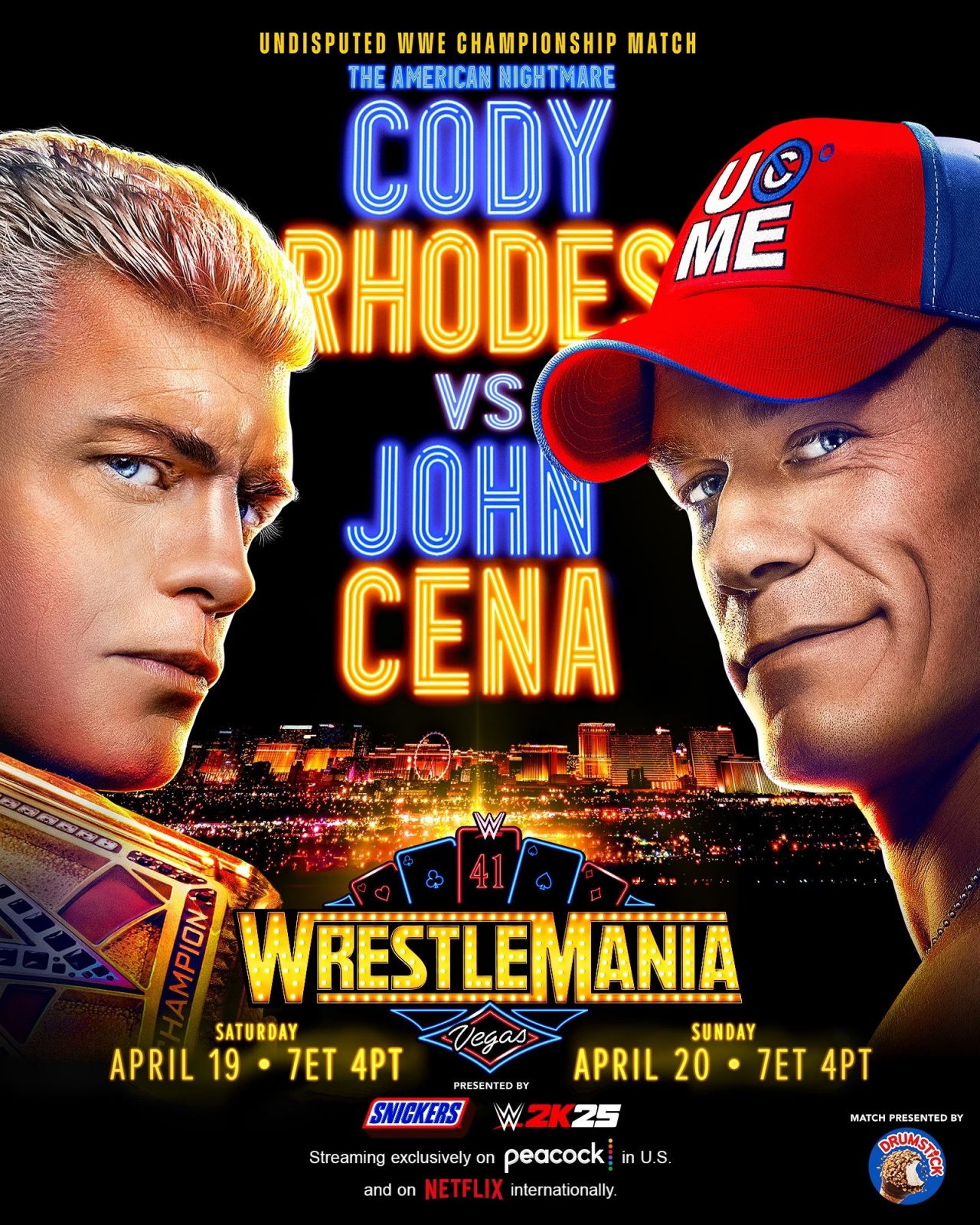 WWE WrestleMania 41 將在本周日、下週一正式開打，John Cena 生涯最後一場 WM，能否再次奪下冠軍？！
