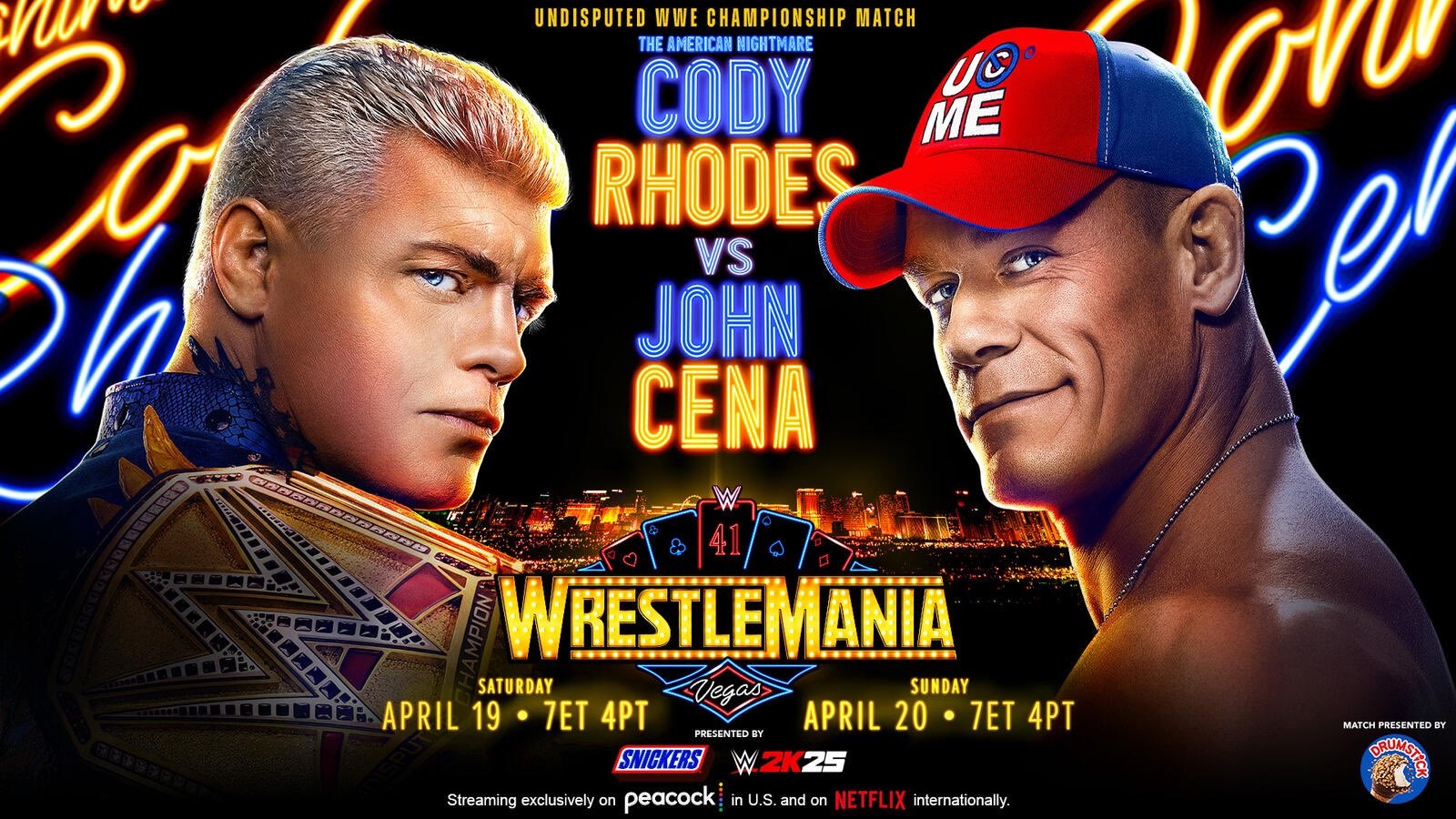 WWE WrestleMania 41 將在本周日、下週一正式開打，John Cena 生涯最後一場 WM，能否再次奪下冠軍？！