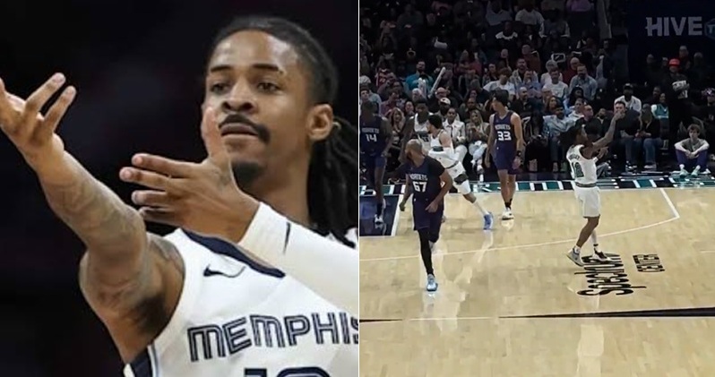 在今日結束的一場NBA常規賽中，灰熊作客以124：100大勝黃蜂，不僅止住連敗，也為季後賽席位爭奪注入一劑強心針。不過，除了比賽本身，灰熊球星Ja Morant的一個慶祝動作再次引發爭議。