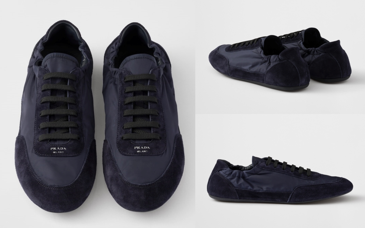 2025精品球鞋推薦:PRADA Collapse Re-Nylon麂皮運動鞋NT$33,500