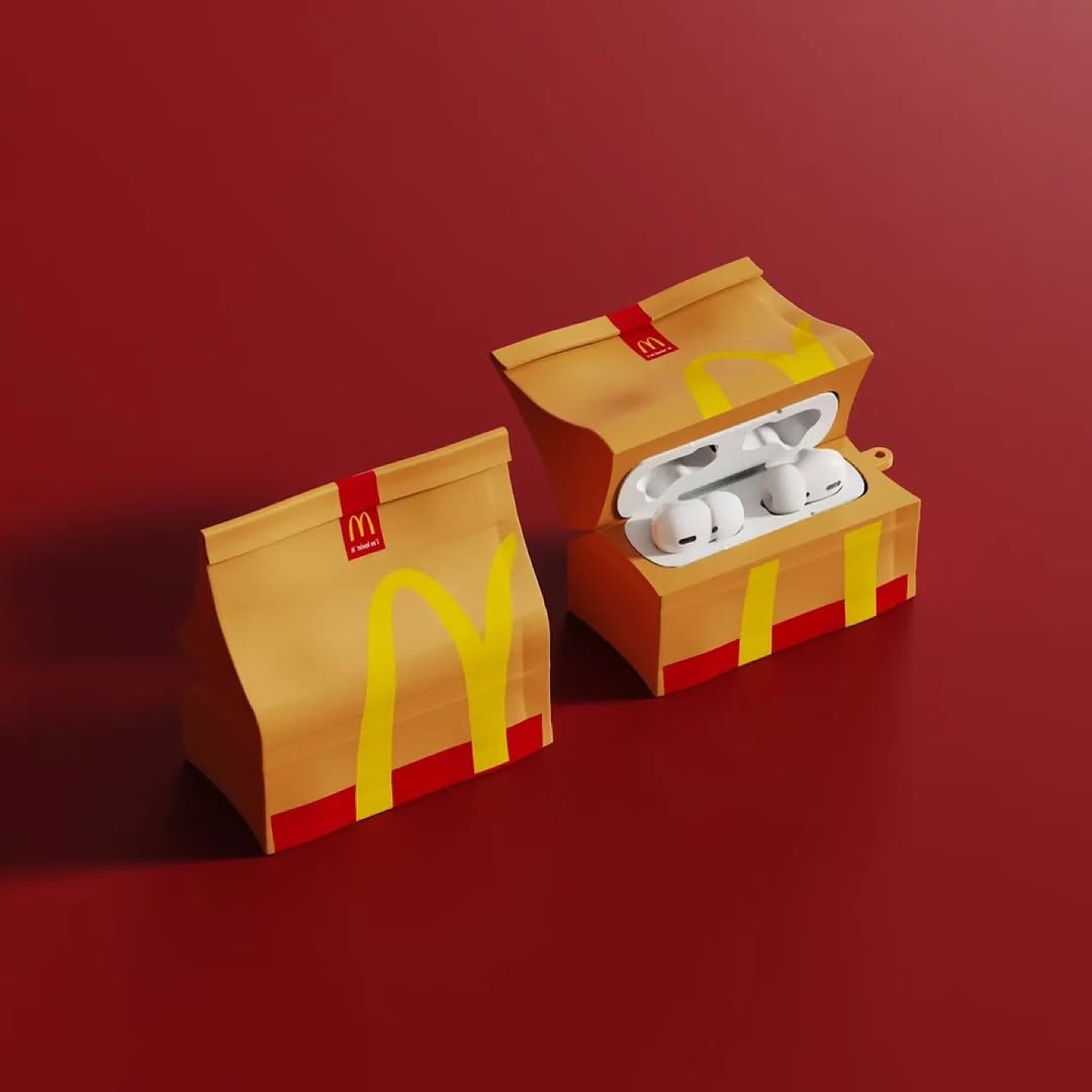 不是 AI 生成！造型超逼真的「麥當勞紙袋、餃子、金魚 AirPods 保護殼」，網友：想全包！