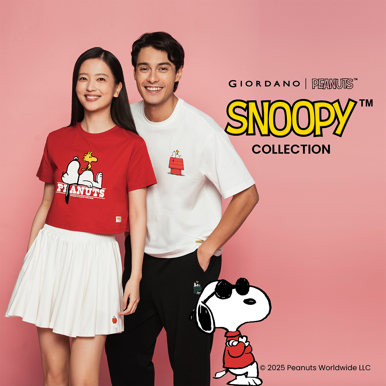 GIORDANO | PEANUTS  75週年限定！SNOOPY系列打造今夏學院風潮流穿搭