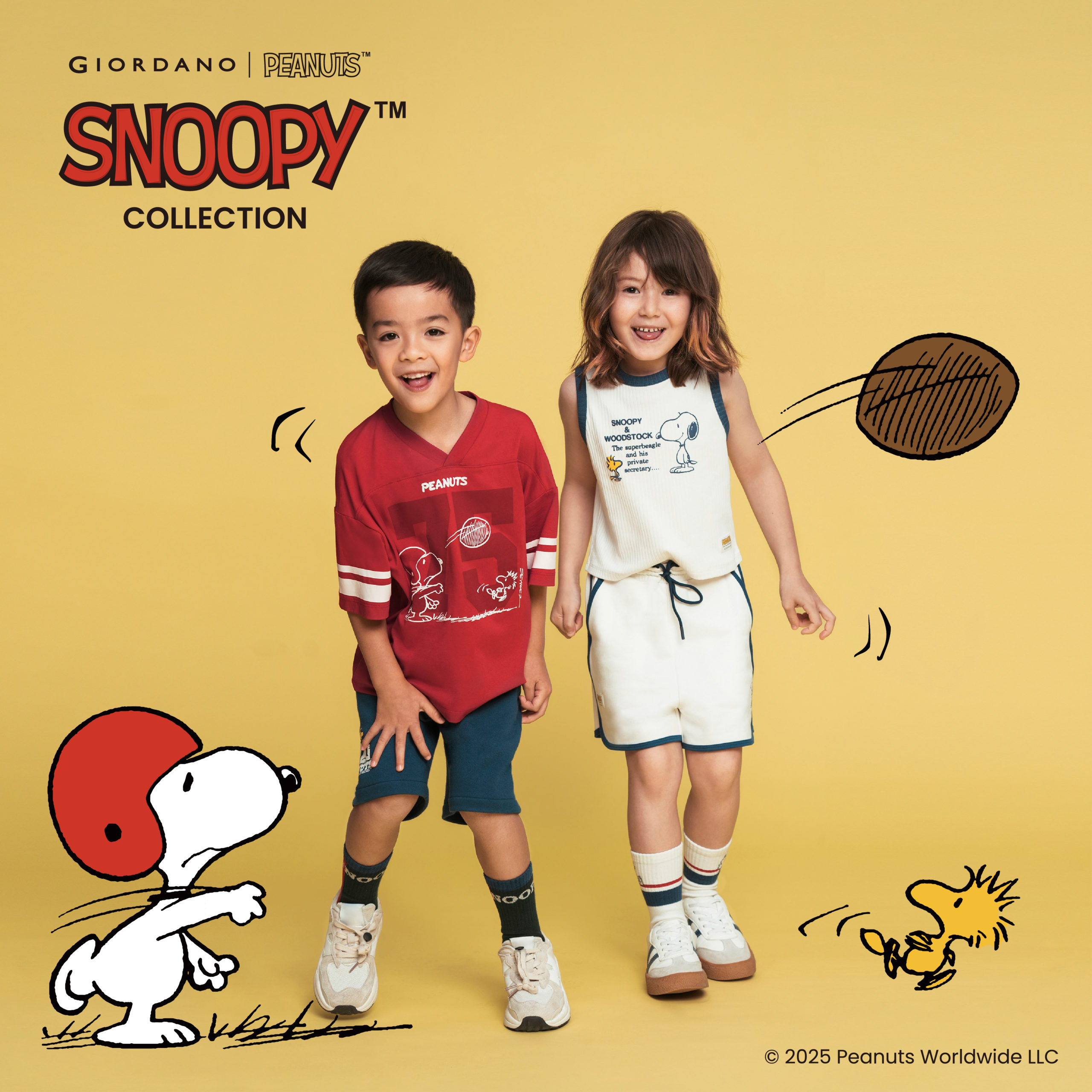 GIORDANO | PEANUTS  75週年限定！SNOOPY系列打造今夏學院風潮流穿搭