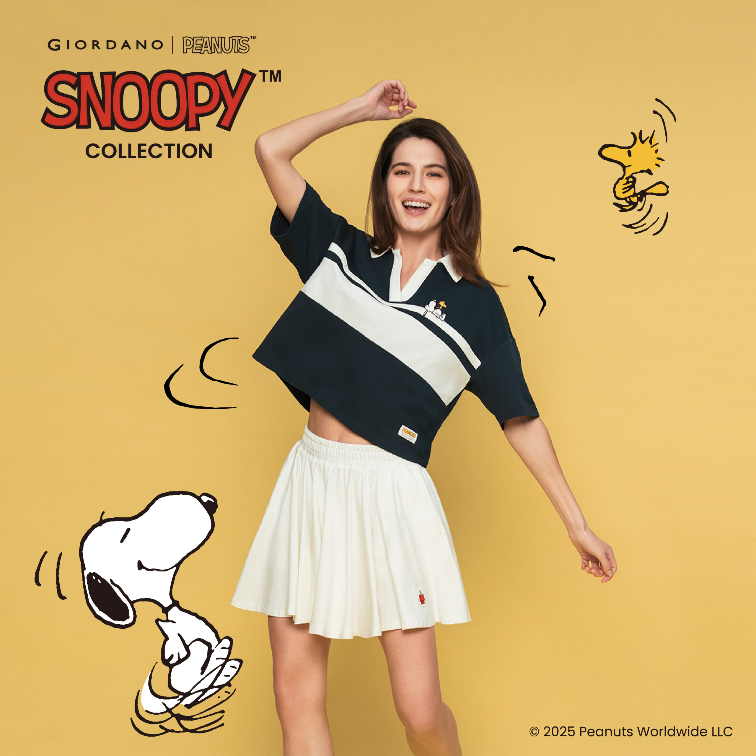 GIORDANO | PEANUTS  75週年限定！SNOOPY系列打造今夏學院風潮流穿搭