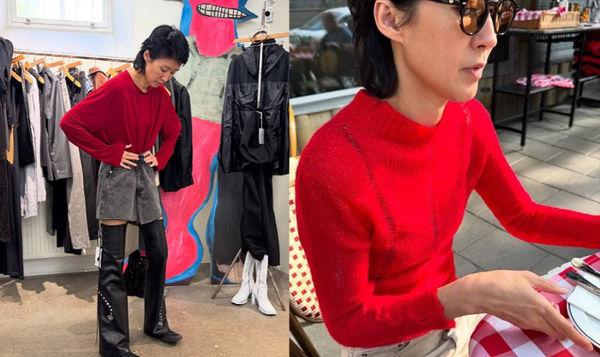 女星洪真慶日前換上紅色衣服,遭網友轟做政治表態。(圖:IG)