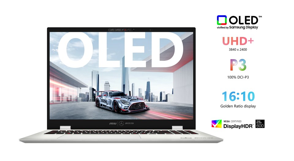 Prestige 16 AI+ Mercedes-AMG Motorsport搭載專業等級OLED面板