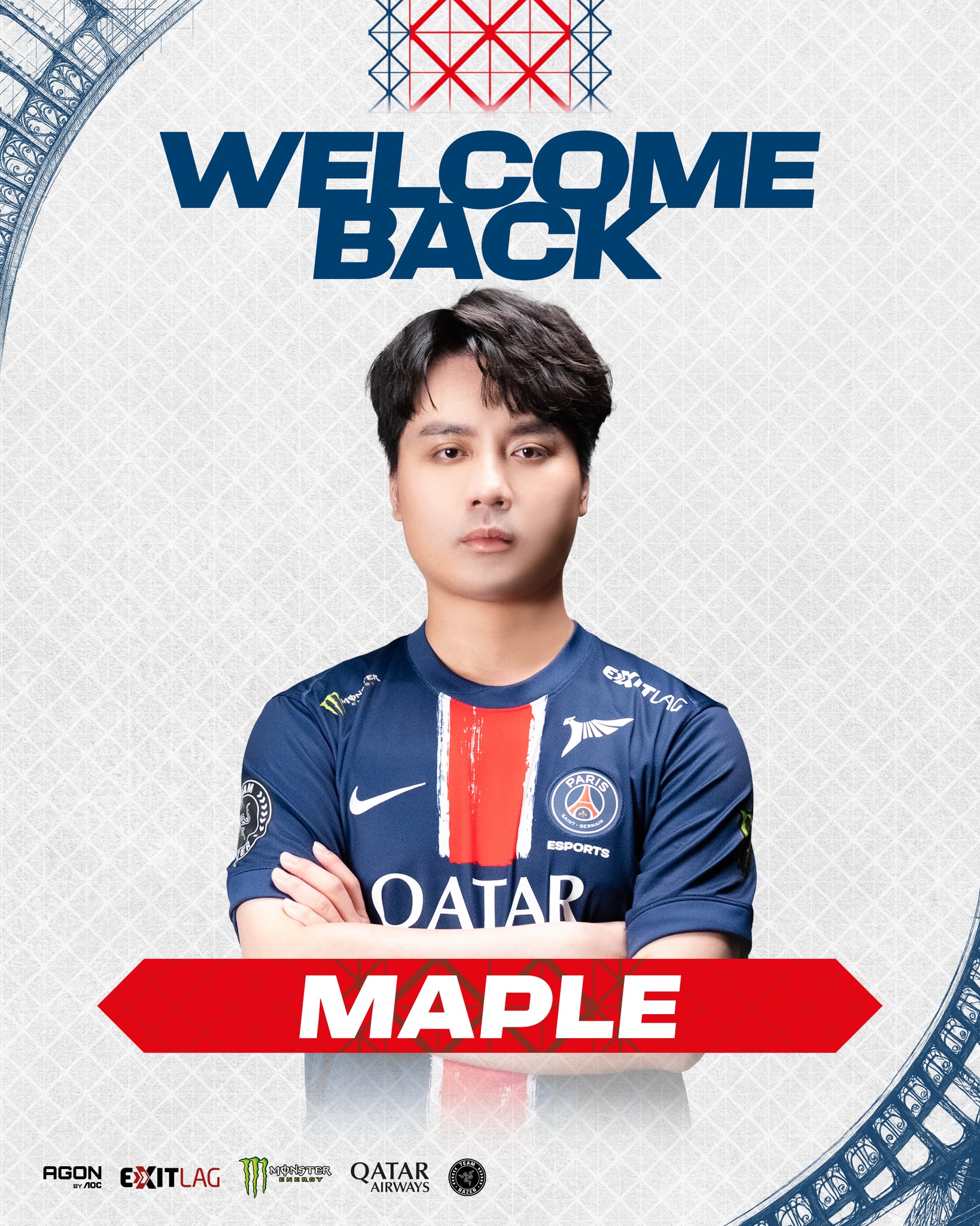 全都回來了！塔龍再度獲得 PSG 贊助、喜迎 Maple 復出回歸