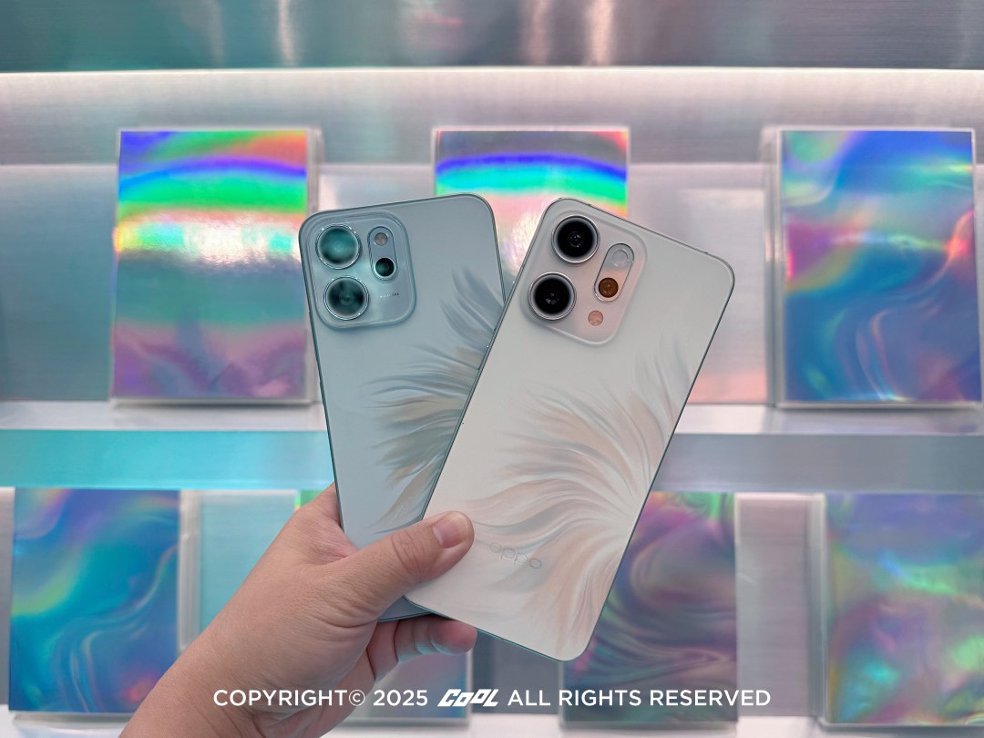 OPPO Reno14 系列所主打的絢彩人魚設計也搭上夏日風潮廣受喜愛,以主打色「絢彩白」、「絢彩藍」最受歡迎。